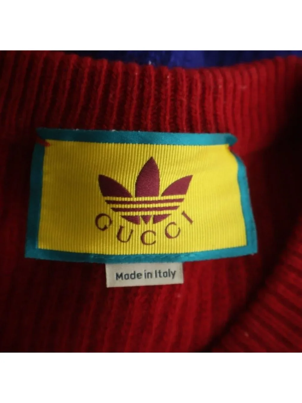 Gucci Adidas Logo Knit Vest Red Blue